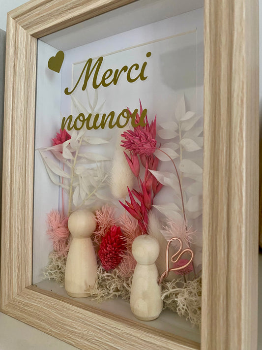 Cadre fleuri « nounou »