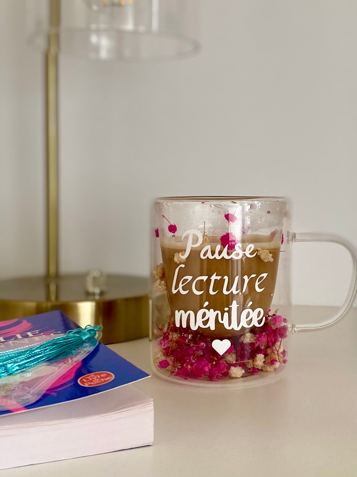 Tasse fleurie « lecture »