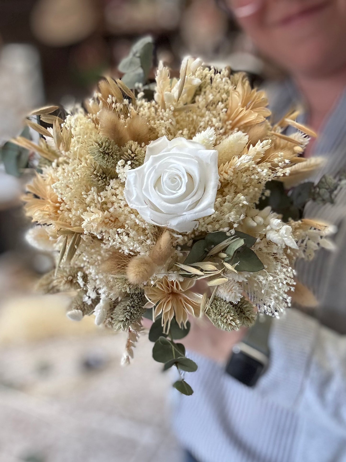 Bouquet de mariée en fleurs séchées – création personnalisée