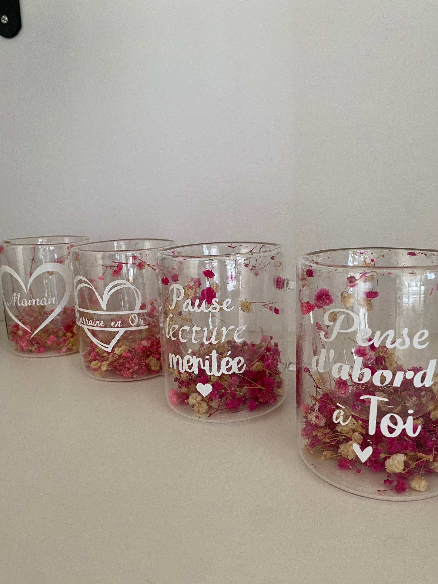 Tasse fleurie « pensée positive »