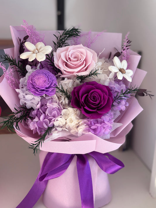 Bouquet de fleurs stabilisées Douceur Lavande