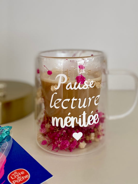 Tasse fleurie « lecture »