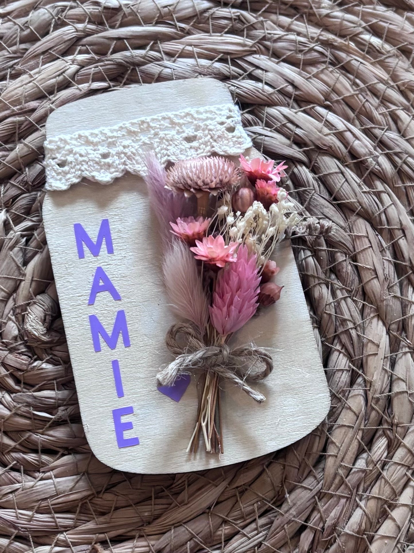 Magnet Pot à Confiture Fleuri Personnalisé – Cadeau Fête des Grands-Mères