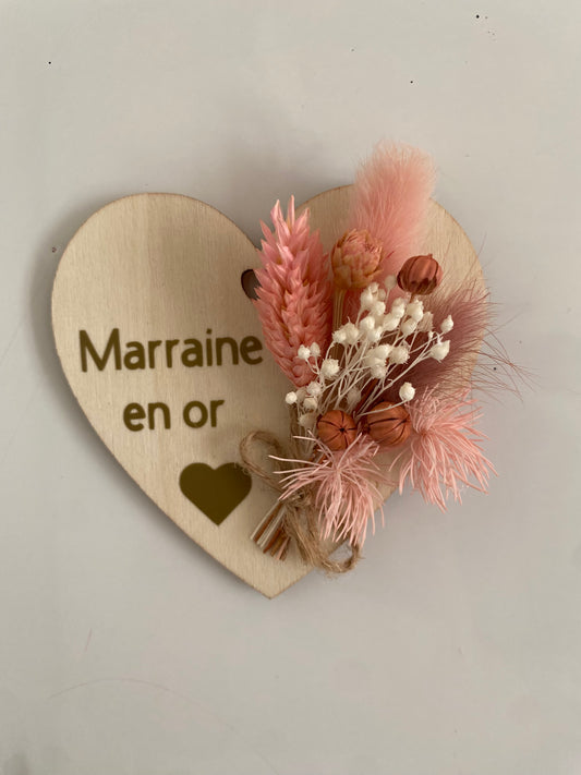 Magnet à frigo « marraine en or »