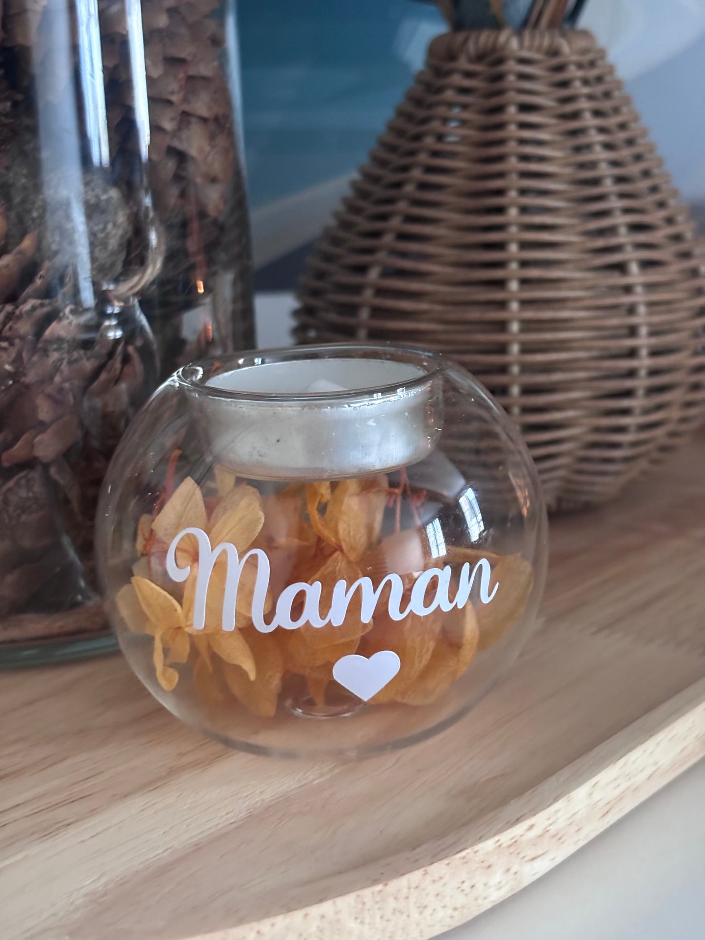 Bougeoir hortensia « Maman »