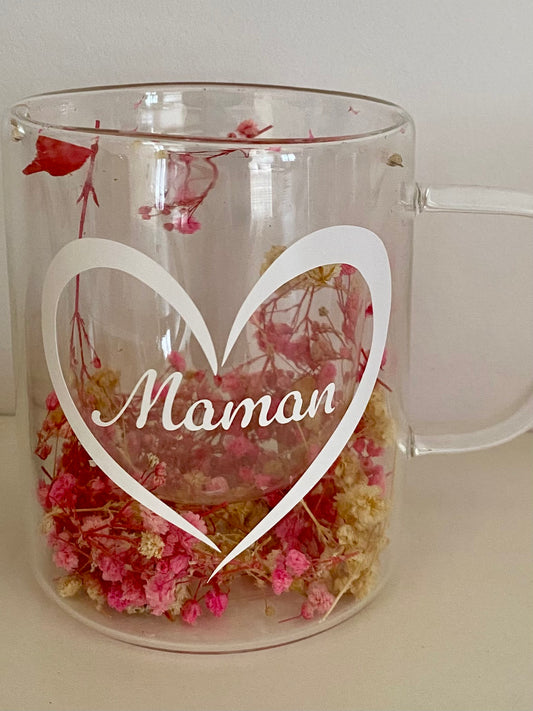 Tasse fleurie « maman »