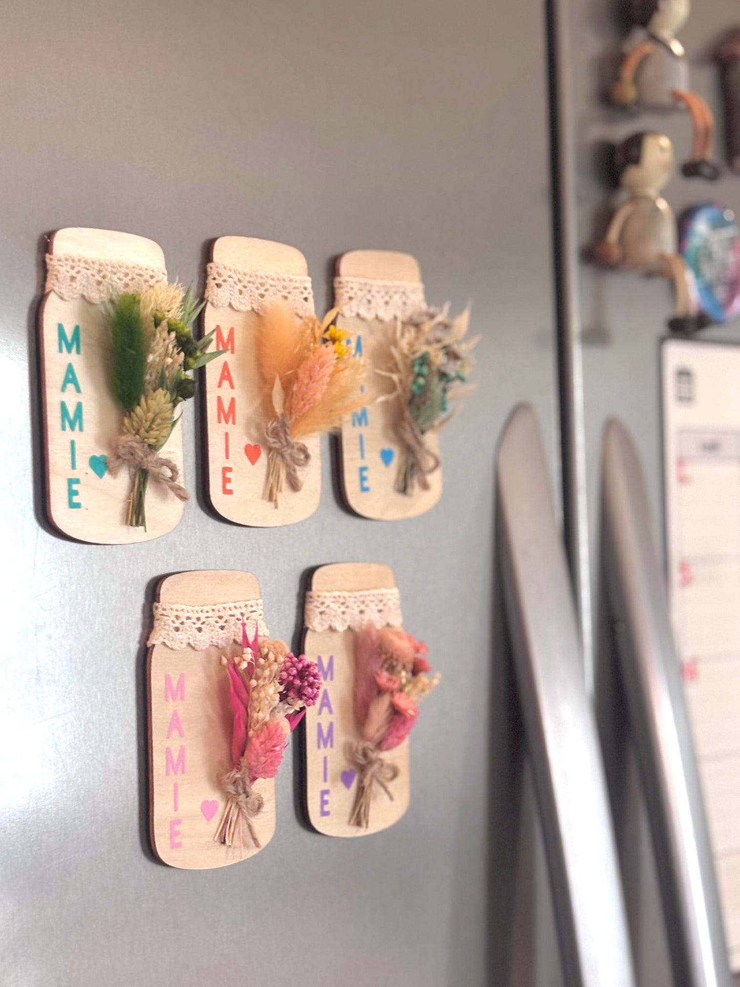 Magnet Pot à Confiture Fleuri Personnalisé – Cadeau Fête des Grands-Mères