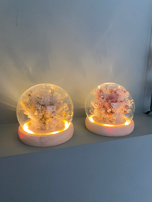 Globe fleuri lumineux