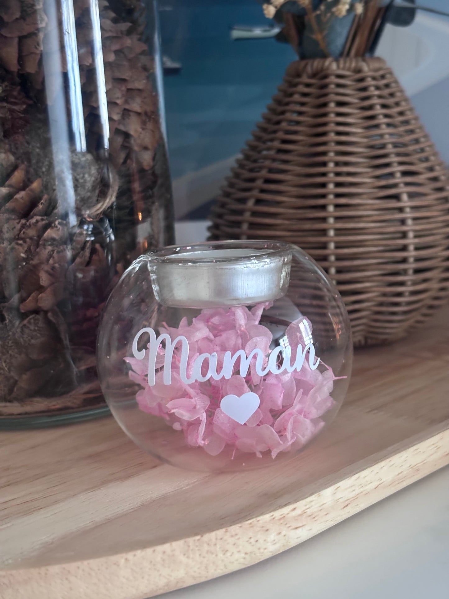 Bougeoir hortensia « Maman »