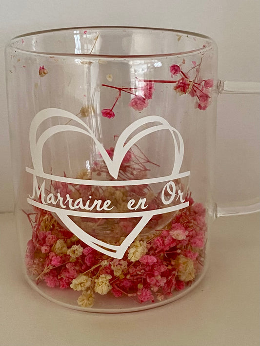 Tasse fleurie « Marraine »