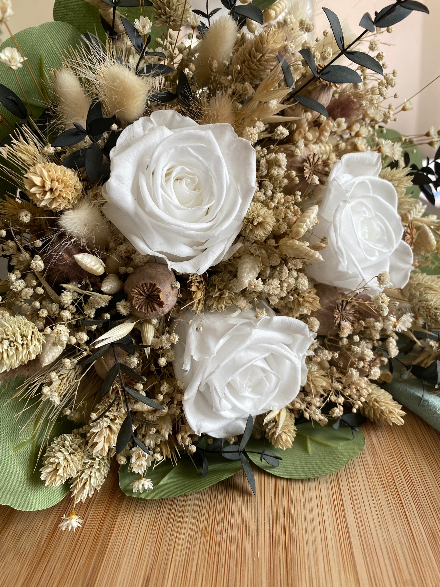 Bouquet de mariée en fleurs séchées – création personnalisée