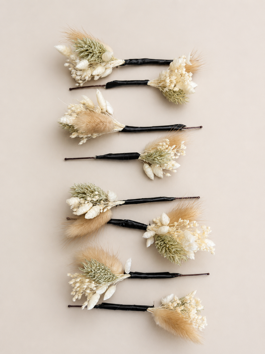 Pinces à chignon fleuries – Fleurs séchées