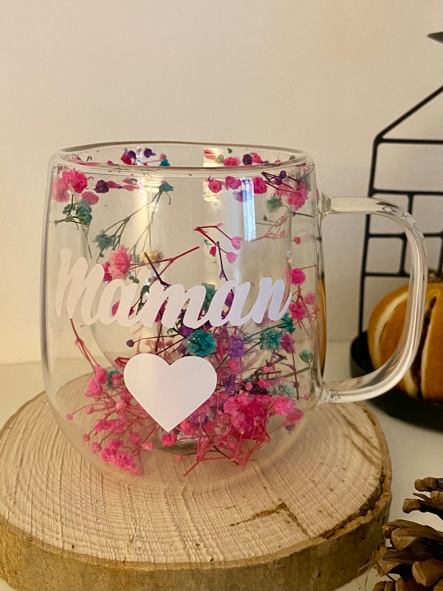 Tasse fleurie personnalisée