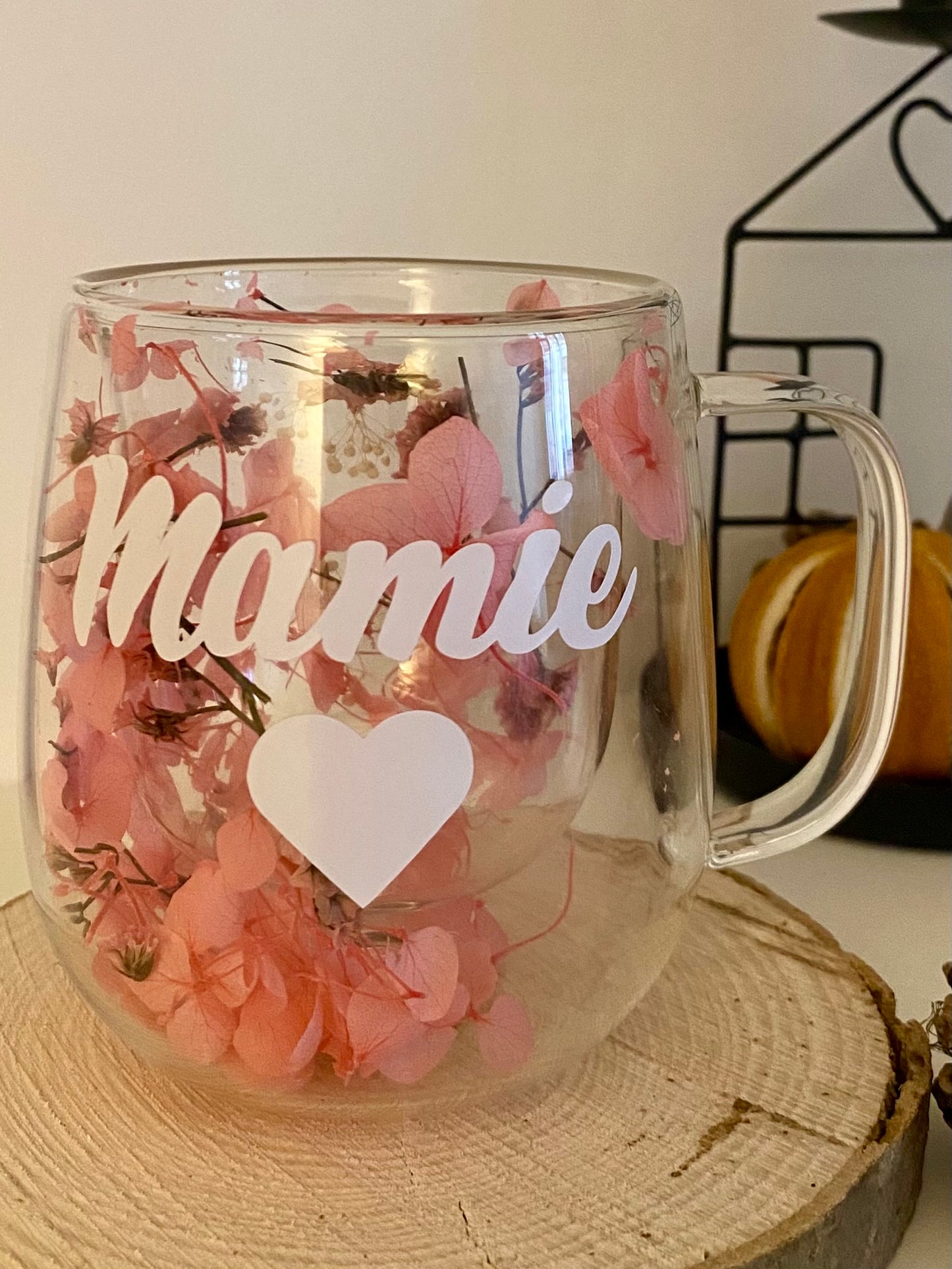 Tasse fleurie personnalisée