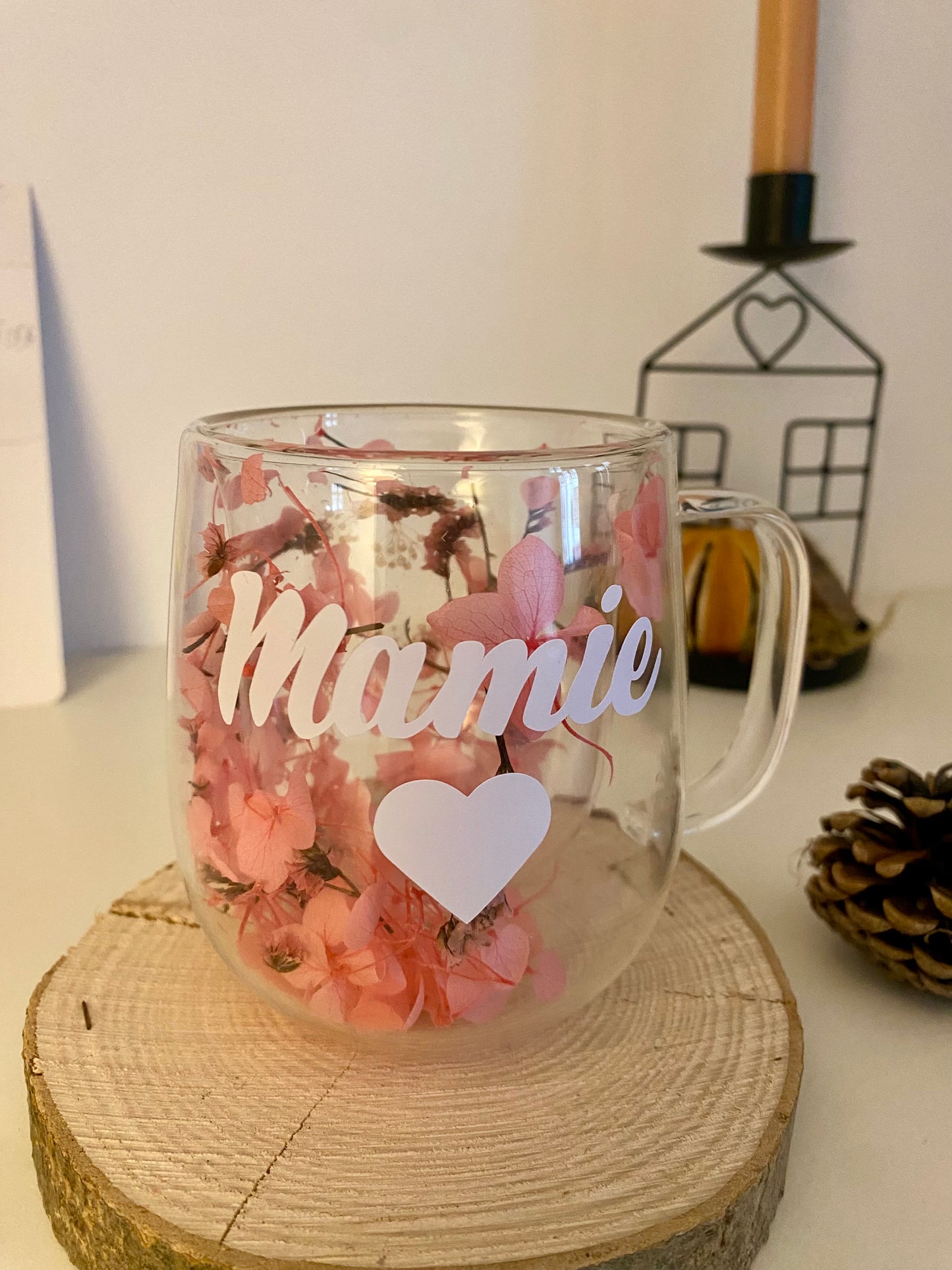 Tasse fleurie personnalisée